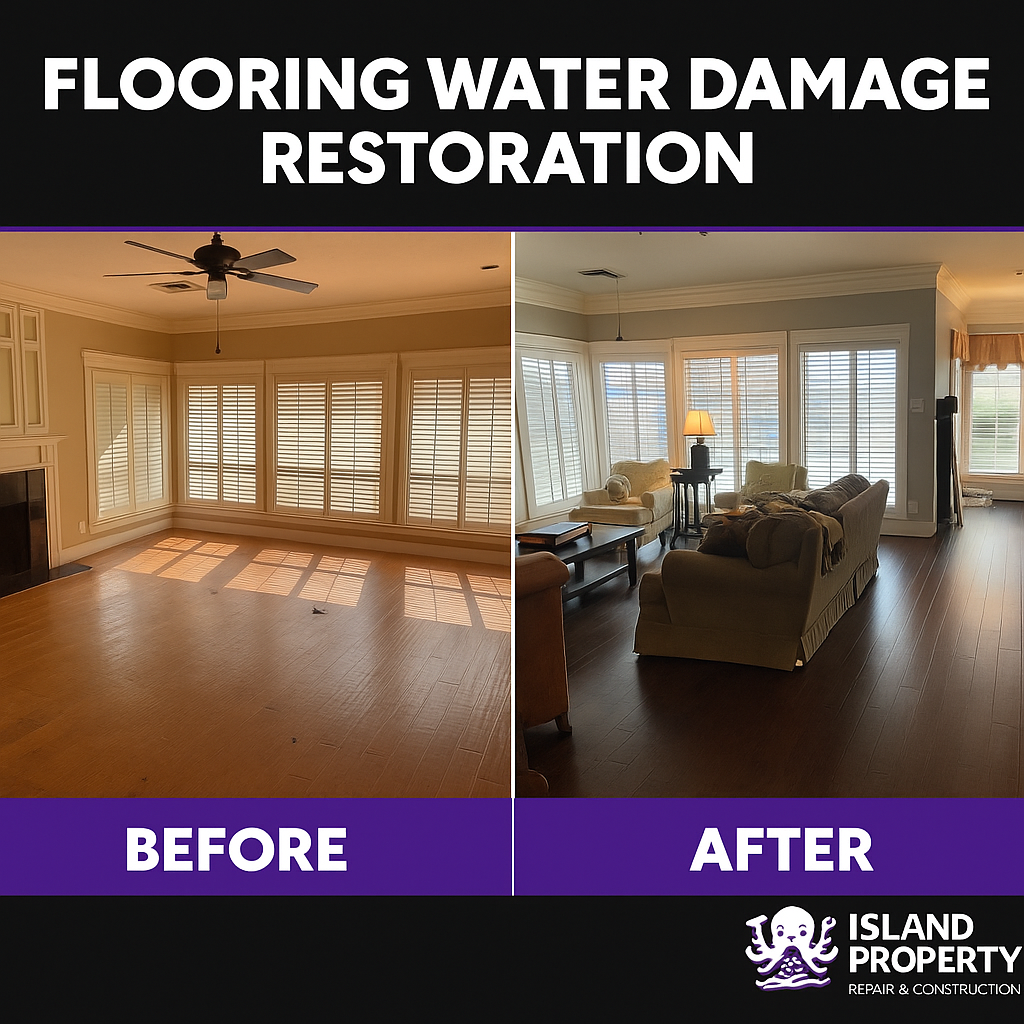Flooring water damage restoration in Galveston